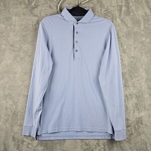 Greyson Golf Polo Mens Medium Blue Performance Long Sleeve Stretch Lightweight
